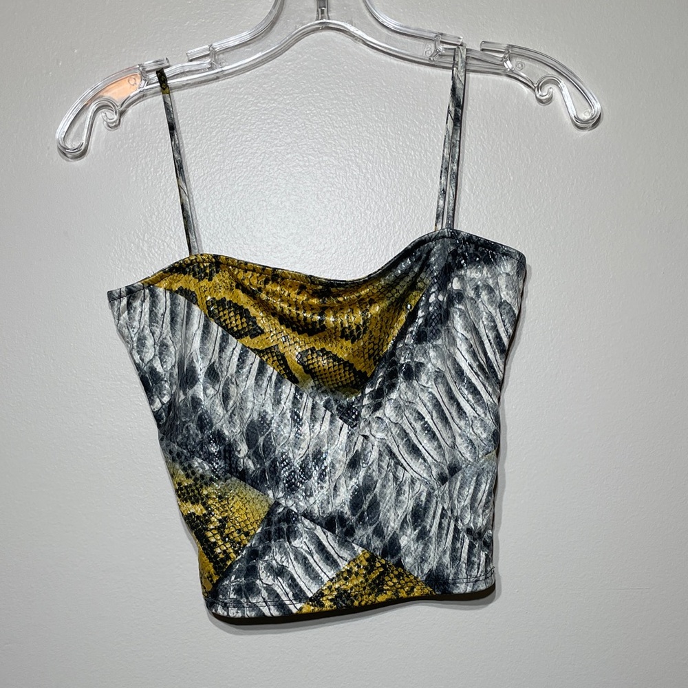 LuvLiz Crop Snake Print Tank Top SMALL